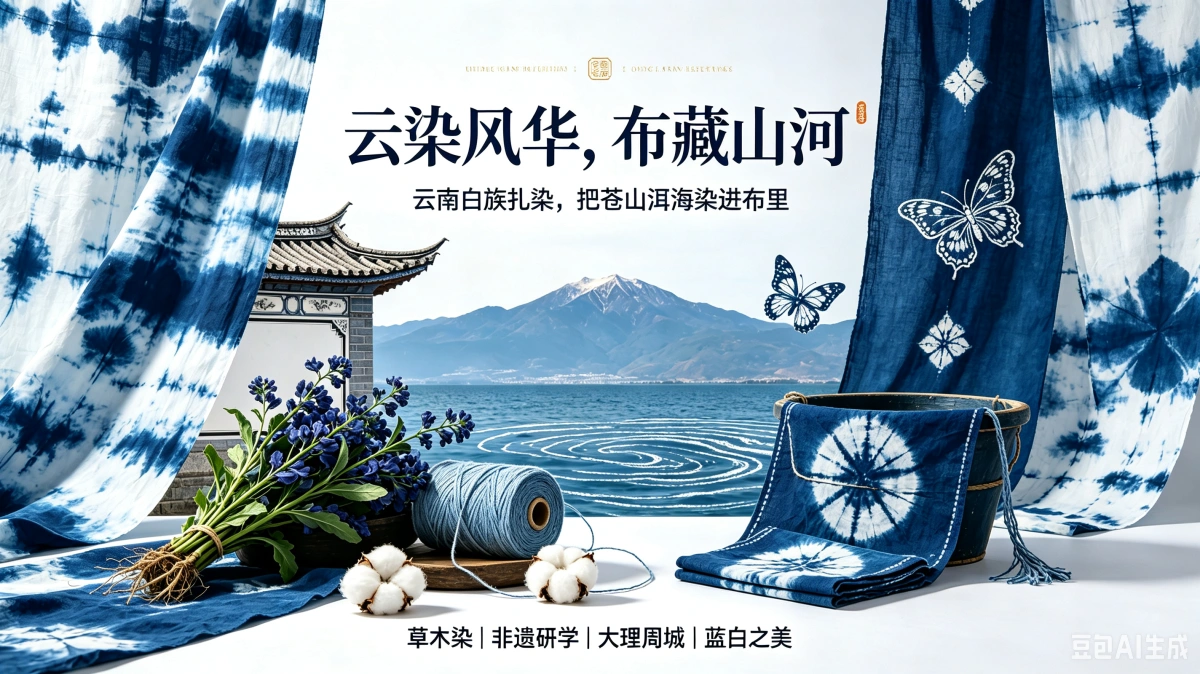 云染风华，布藏山河 —— 云南白族扎染，指尖晕开千年蓝白诗意-梦回云南
